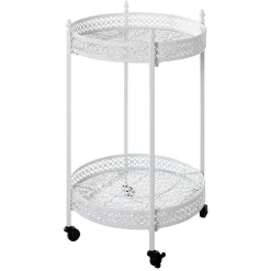 Wohnen Vintage Servierwagen aus Metall in Rund - Cedreona