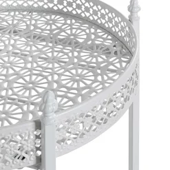 Wohnen Vintage Servierwagen aus Metall in Rund - Cedreona