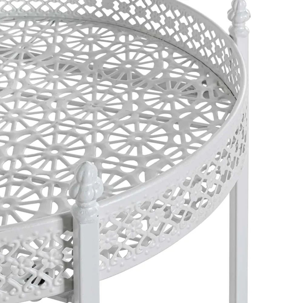 Wohnen Vintage Servierwagen aus Metall in Rund - Cedreona