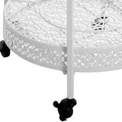 Wohnen Vintage Servierwagen aus Metall in Rund - Cedreona