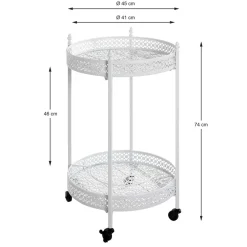 Wohnen Vintage Servierwagen aus Metall in Rund - Cedreona