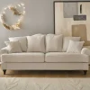 Wohnen Vintage Sofa in Beige mit Dunkelbraun - Merandes