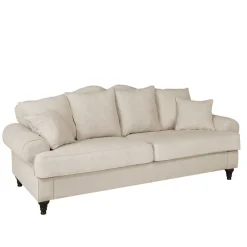 Wohnen Vintage Sofa in Beige mit Dunkelbraun - Merandes