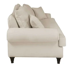 Wohnen Vintage Sofa in Beige mit Dunkelbraun - Merandes