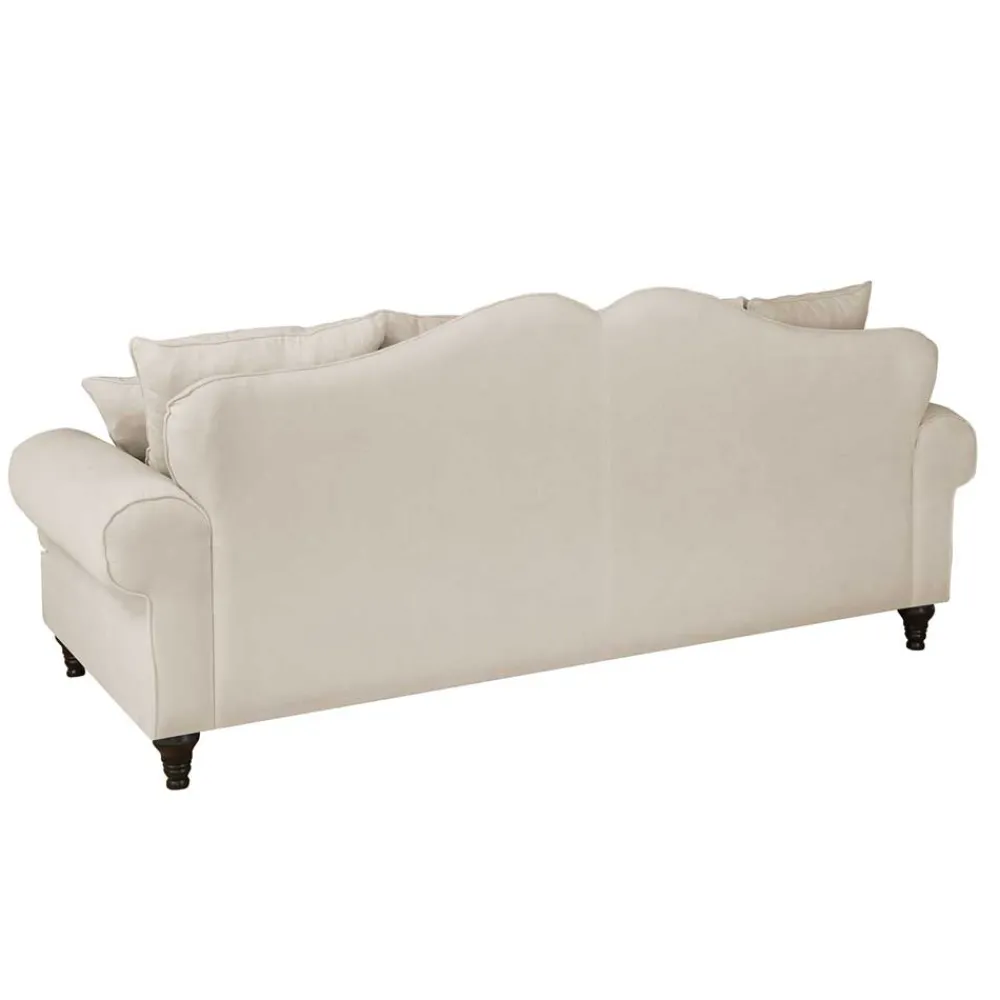 Wohnen Vintage Sofa in Beige mit Dunkelbraun - Merandes