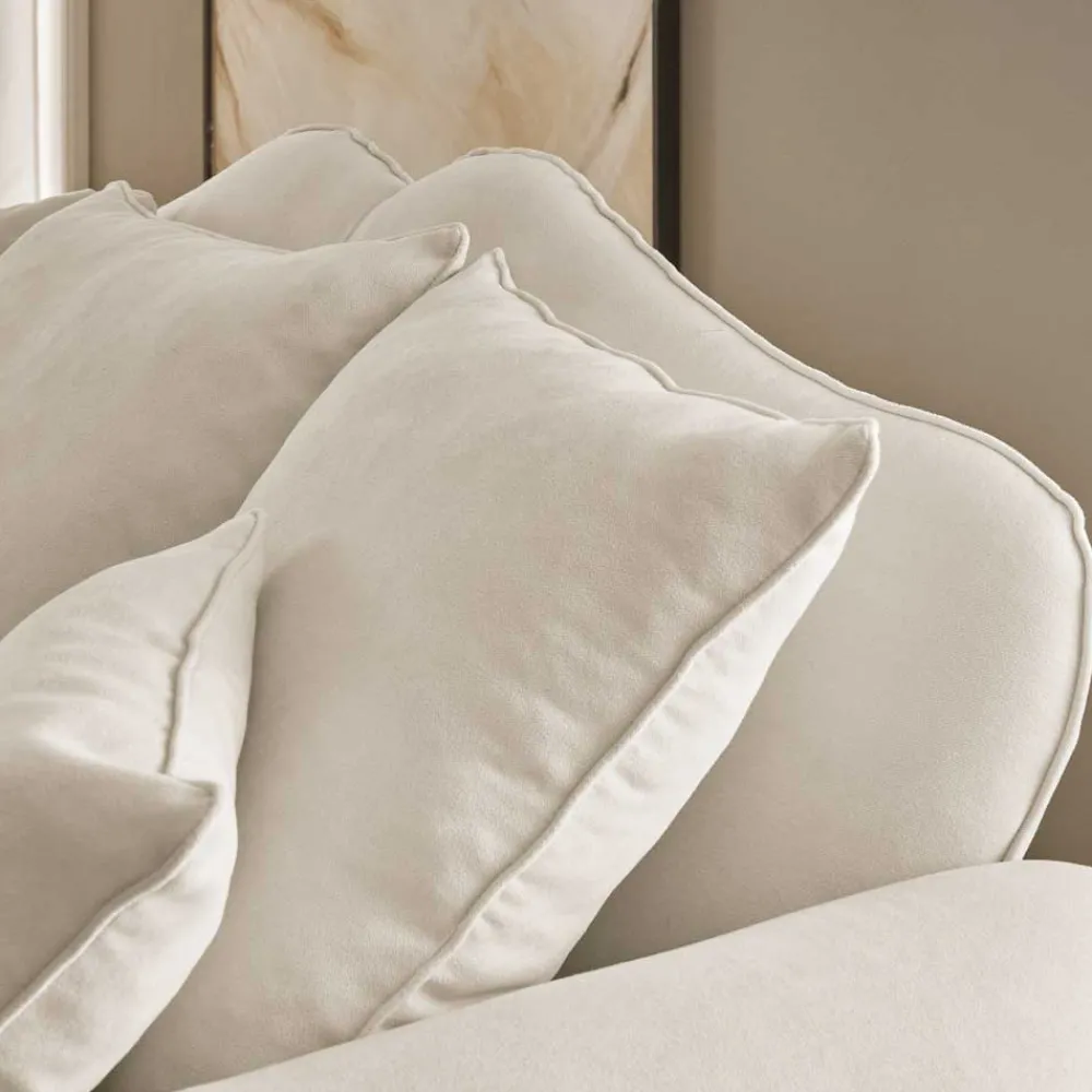 Wohnen Vintage Sofa in Beige mit Dunkelbraun - Merandes