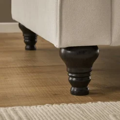 Wohnen Vintage Sofa in Beige mit Dunkelbraun - Merandes