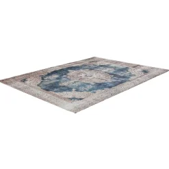 Wohnen Vintage Teppich in Blau und Cremeweiß - Milan