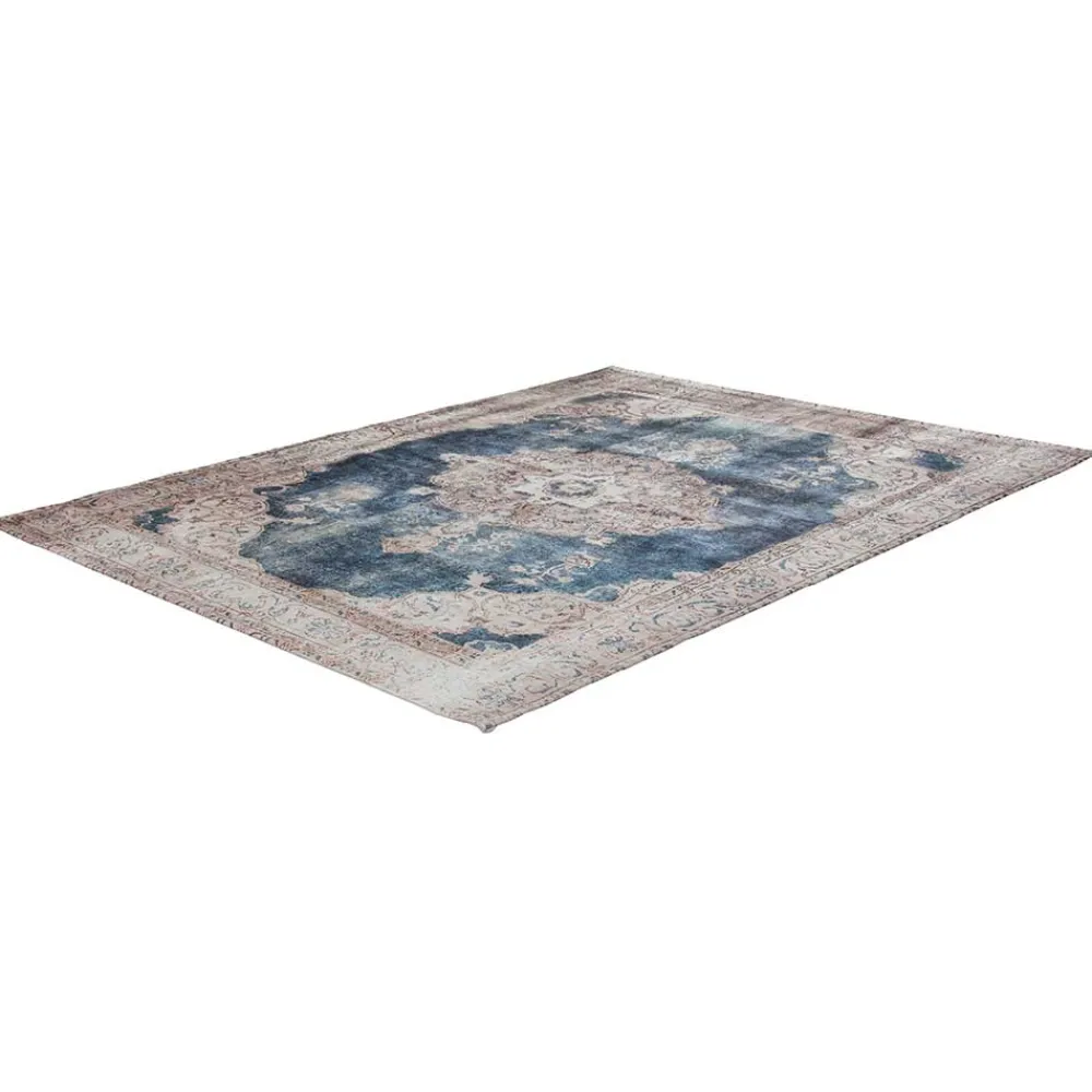 Wohnen Vintage Teppich in Blau und Cremeweiß - Milan