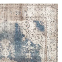 Wohnen Vintage Teppich in Blau und Cremeweiß - Milan