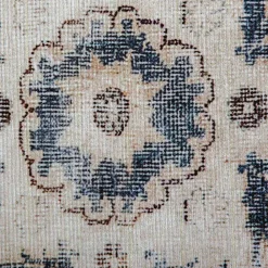 Wohnen Vintage Teppich in Blau und Cremeweiß - Milan