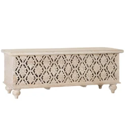 Wohnen Vintage Möbel*Vintage Truhe in Mangoholz White Wash - Sisperza