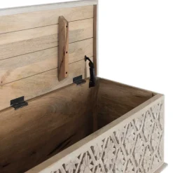 Wohnen Vintage Möbel*Vintage Truhe in Mangoholz White Wash - Sisperza