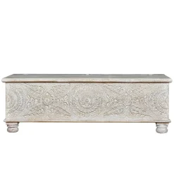 Wohnen Vintage Truhe mit Ornament Schnitzereien - Natali