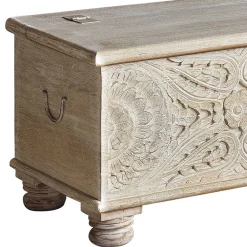 Wohnen Vintage Truhe mit Ornament Schnitzereien - Natali