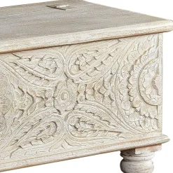 Wohnen Vintage Truhe mit Ornament Schnitzereien - Natali