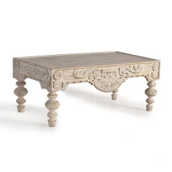 Wohnen Vintage Wohnzimmertisch in Mangoholz White Wash - Lornas