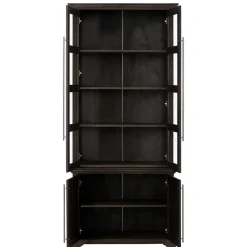 Wohnen Esszimmer-Vitrinen*Vitrine aus dunkel lackiertem Kiefernholz - Syvila