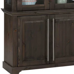 Wohnen Esszimmer-Vitrinen*Vitrine aus dunkel lackiertem Kiefernholz - Syvila