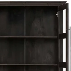 Wohnen Esszimmer-Vitrinen*Vitrine aus dunkel lackiertem Kiefernholz - Syvila