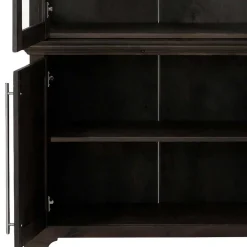 Wohnen Esszimmer-Vitrinen*Vitrine aus dunkel lackiertem Kiefernholz - Syvila