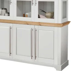 Wohnen Vitrine aus Holz mit Metall Stangengriffen - Eyzaco