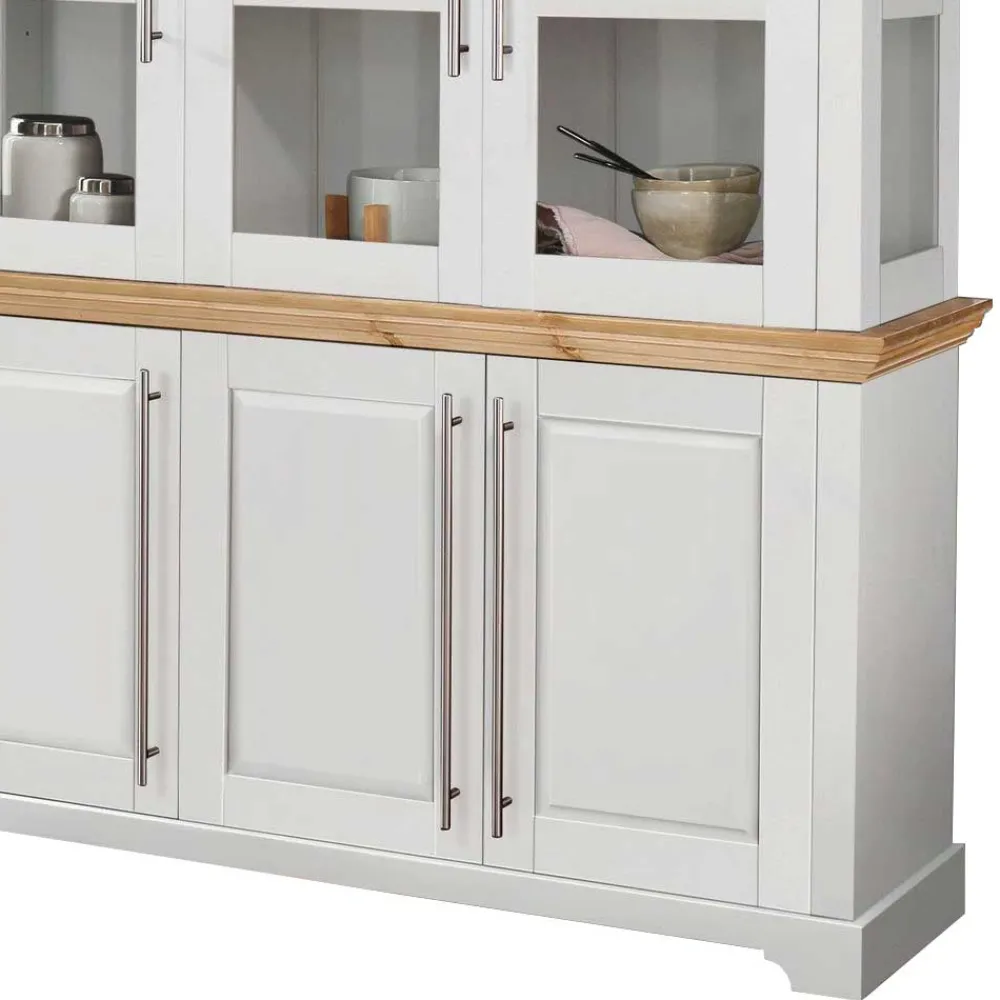 Wohnen Vitrine aus Holz mit Metall Stangengriffen - Eyzaco