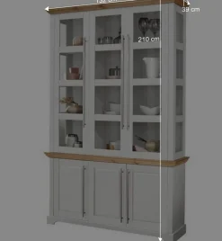 Wohnen Vitrine aus Holz mit Metall Stangengriffen - Eyzaco