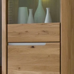 Wohnen Esszimmer-Vitrinen*Vitrine Croconia aus Wildeiche massiv Bianco geölt