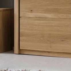 Wohnen Esszimmer-Vitrinen*Vitrine Croconia aus Wildeiche massiv Bianco geölt