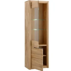 Wohnen Esszimmer-Vitrinen*Vitrine Croconia aus Wildeiche massiv Bianco geölt