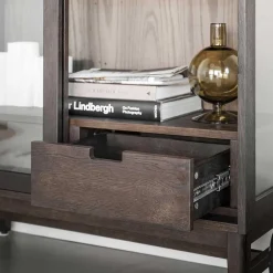 Wohnen Esszimmer-Vitrinen|Vitrinen*Vitrine in Dunkelbraun Eiche - Kuana