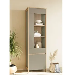 Wohnen Skandinavische Möbel|Vitrinen*Vitrine in Eukalyptus und Eiche Optik - Promo