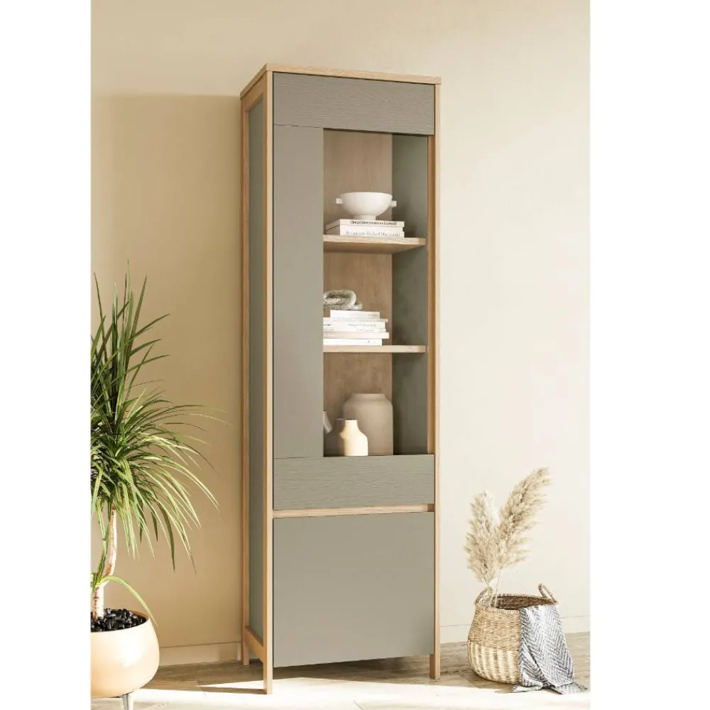 Wohnen Skandinavische Möbel|Vitrinen*Vitrine in Eukalyptus und Eiche Optik - Promo