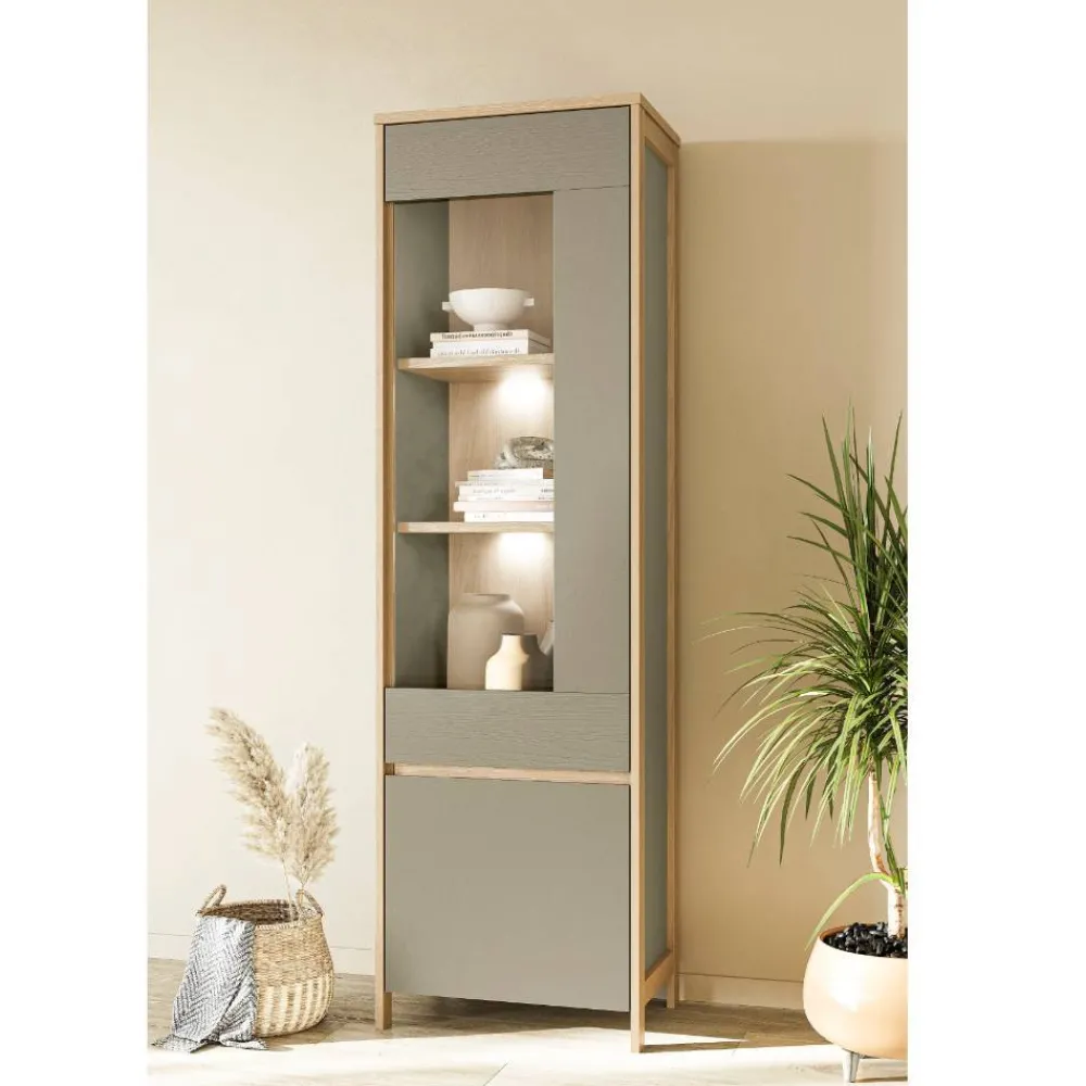 Wohnen Skandinavische Möbel|Vitrinen*Vitrine in Eukalyptus und Eiche Optik - Promo