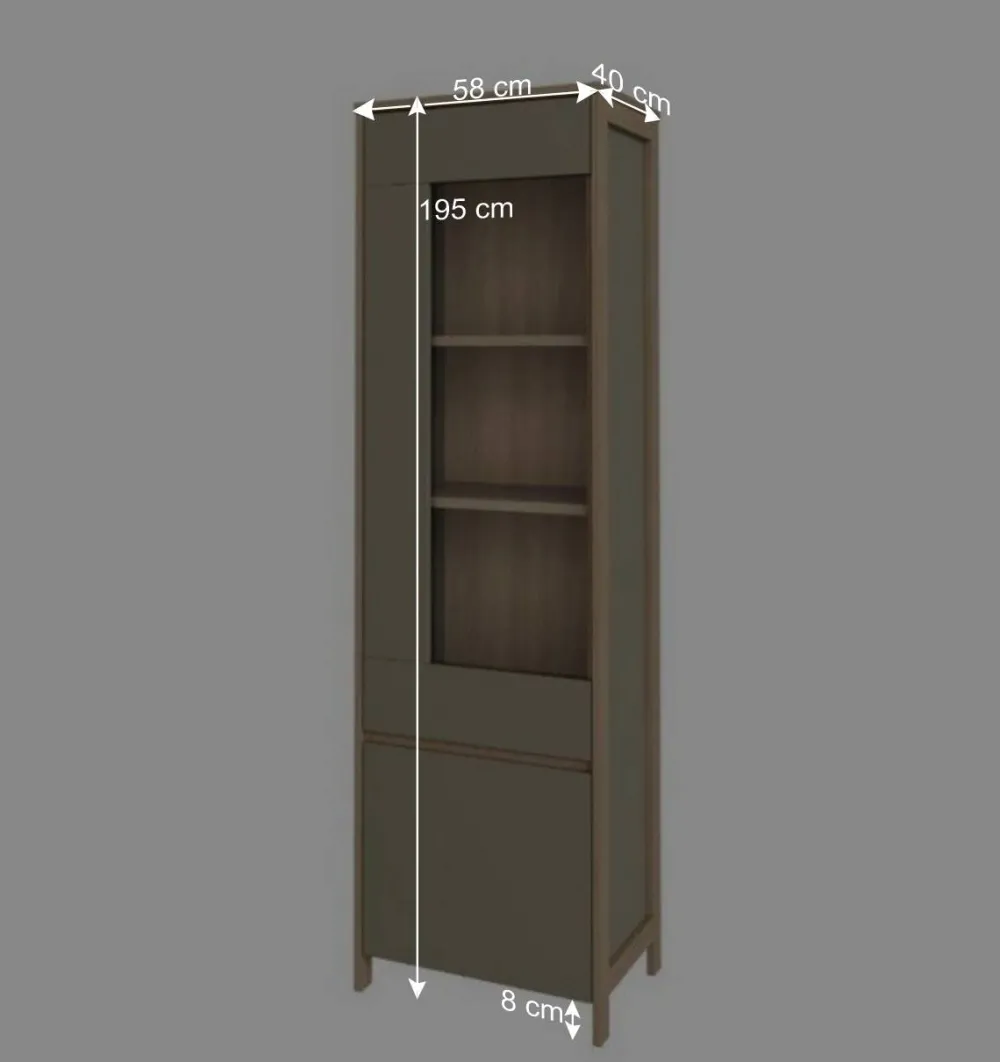 Wohnen Skandinavische Möbel|Vitrinen*Vitrine in Eukalyptus und Eiche Optik - Promo