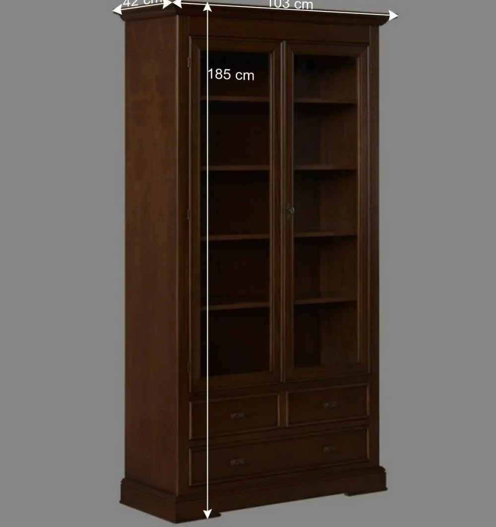 Wohnen Vitrinen|Wohnzimmer-Vitrinen*Vitrine in Walnuss Braun - Istefanio