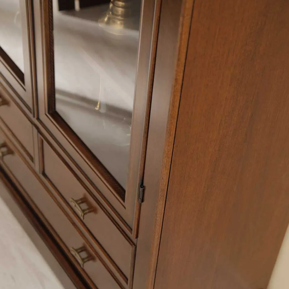 Wohnen Vitrinen|Wohnzimmer-Vitrinen*Vitrine in Walnuss Braun - Istefanio