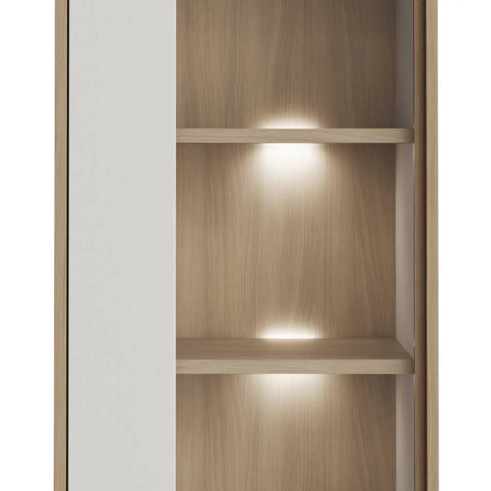 Wohnen Vitrine in Weiß und Eiche Dekor - Ovidio