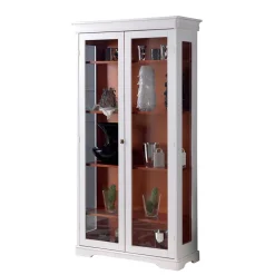 Wohnen Vitrinen|Wohnzimmer-Vitrinen*Vitrine in Weiß und Nussbaum - Zarinas