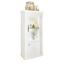 Wohnen Vitrinen|Wohnzimmer-Vitrinen*Vitrine in weißer Holzoptik Pinie - Liancos