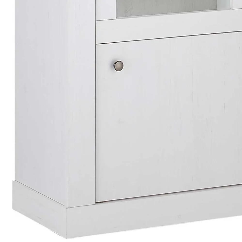 Wohnen Vitrinen|Wohnzimmer-Vitrinen*Vitrine in weißer Holzoptik Pinie - Liancos