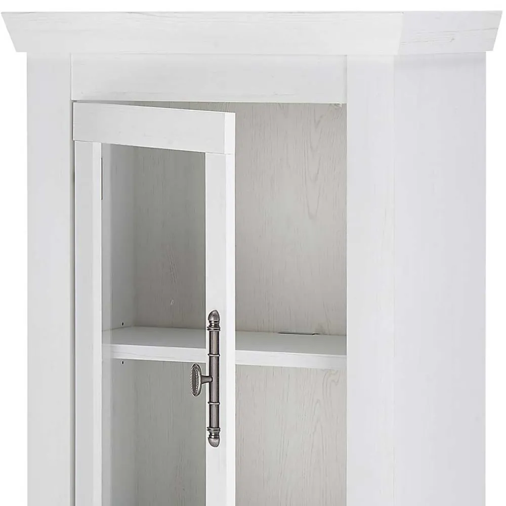 Wohnen Vitrinen|Wohnzimmer-Vitrinen*Vitrine in weißer Holzoptik Pinie - Liancos