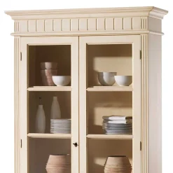 Wohnen Vintage Möbel|Esszimmer-Vitrinen*Vitrine Kulyna in Creme Vintage