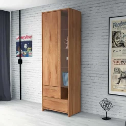Wohnen Vitrine Salomonia aus Kernbuche Massivholz