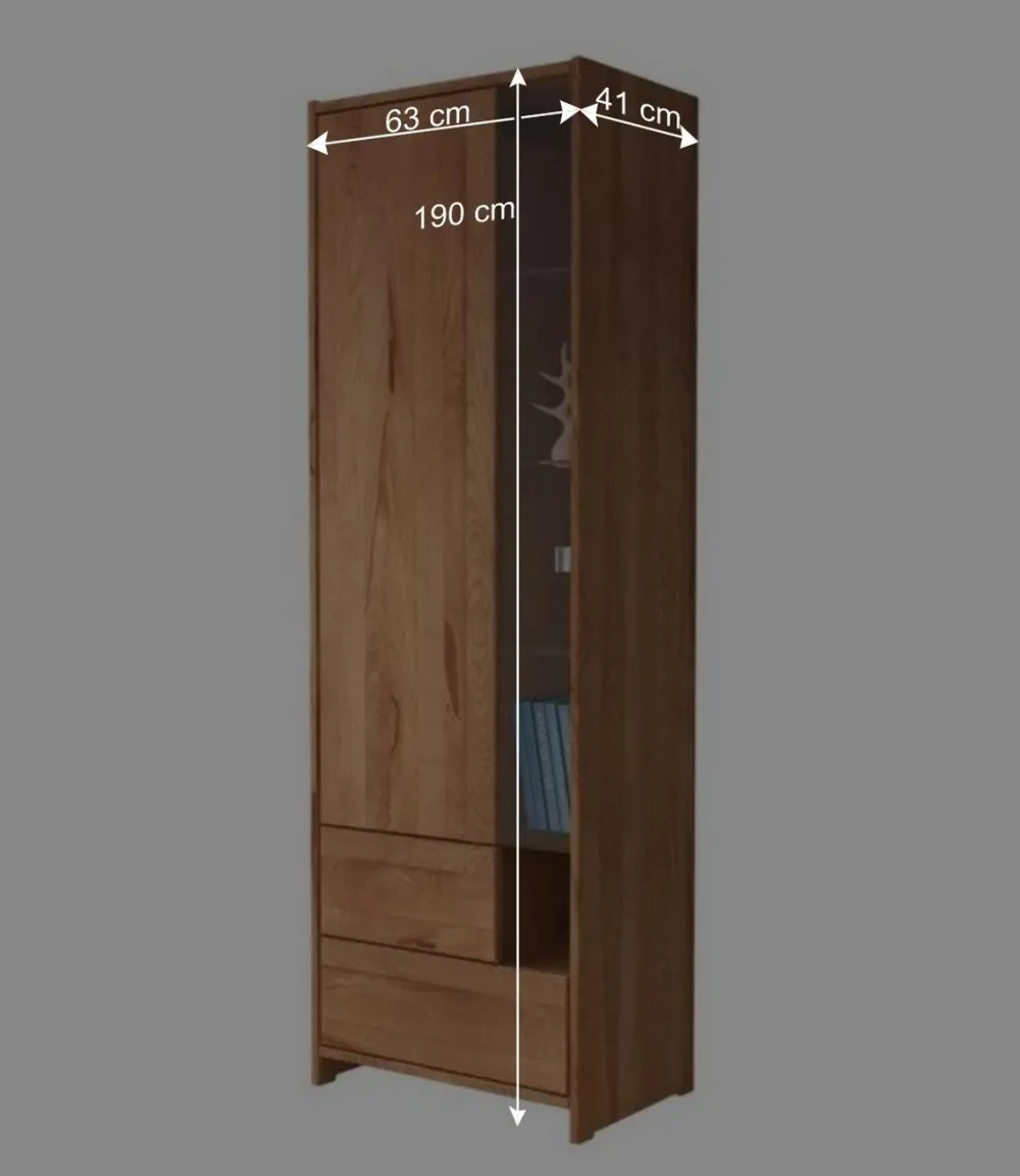 Wohnen Vitrine Salomonia aus Kernbuche Massivholz