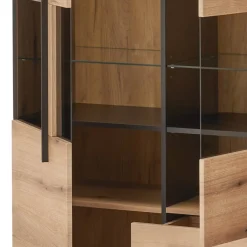 Wohnen Sideboards & Kommoden|Kommoden*Vitrinen-Highboard in Eiche Holzoptik - Brocus