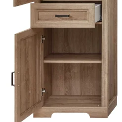 Wohnen Vitrinen|Wohnzimmer-Vitrinen*Vitrinenschrank in Eiche Optik mit LED - Barack