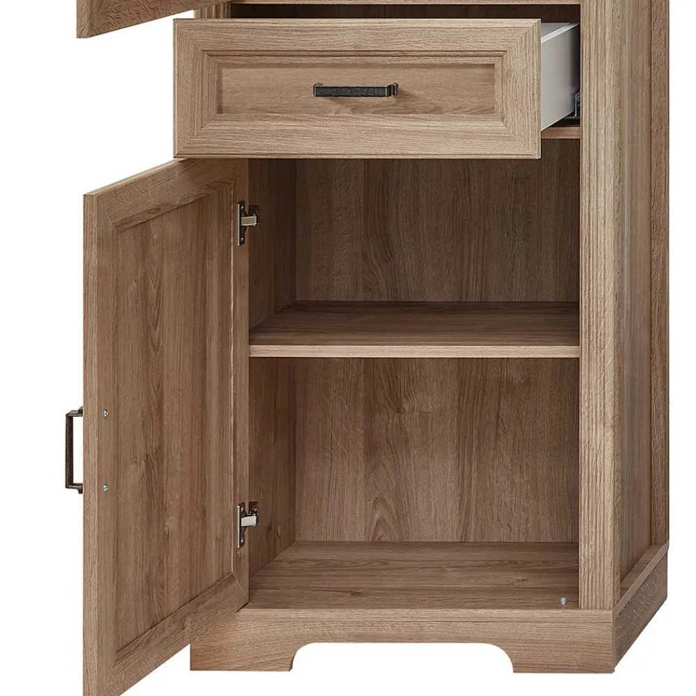 Wohnen Vitrinen|Wohnzimmer-Vitrinen*Vitrinenschrank in Eiche Optik mit LED - Barack