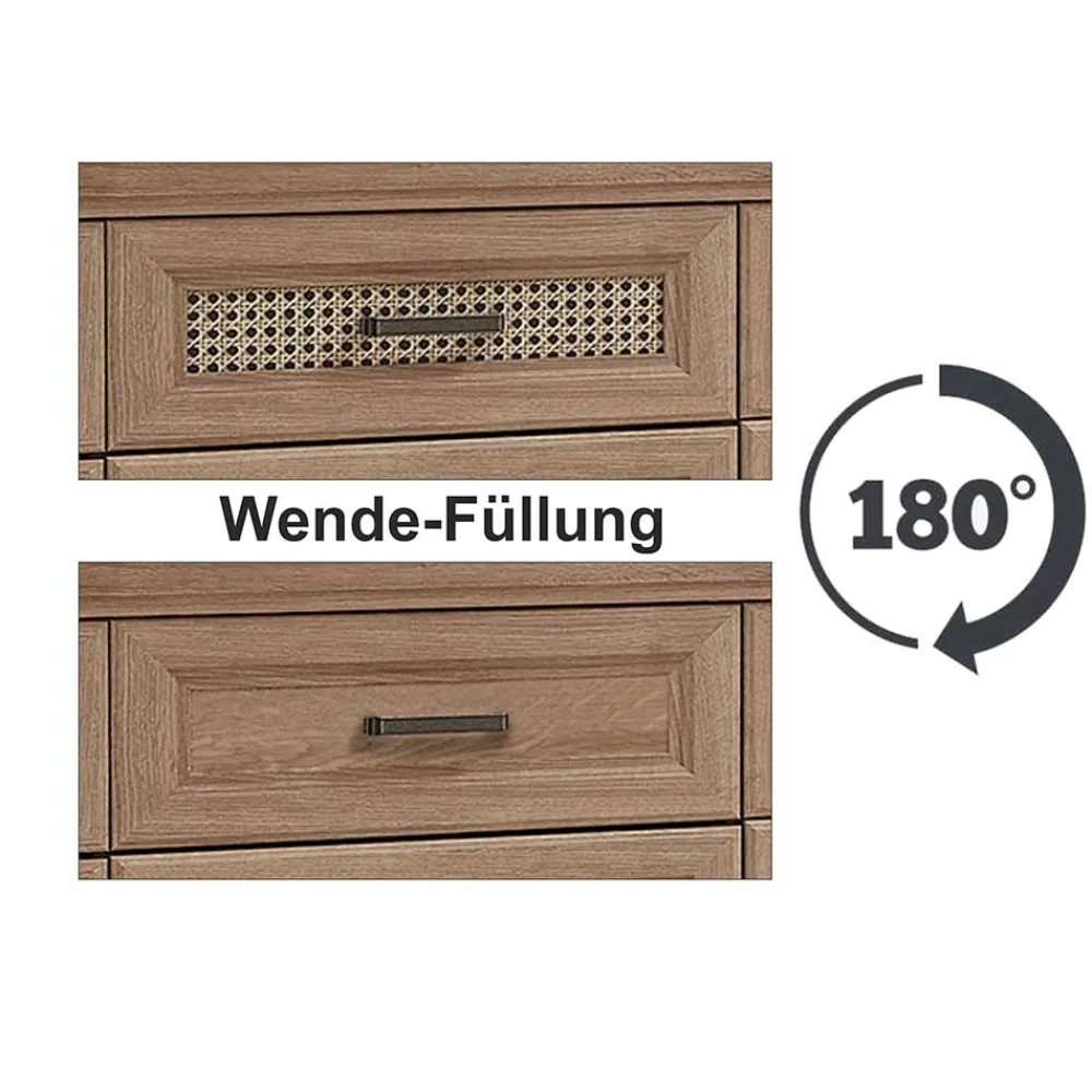 Wohnen Vitrinen|Wohnzimmer-Vitrinen*Vitrinenschrank in Eiche Optik mit LED - Barack